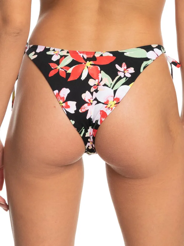 Roxy Bikini Bottoms Pants Beach Classics Tie Side High Leg Cheeky Bikini Bottoms Anthracite New Life 8211 Women