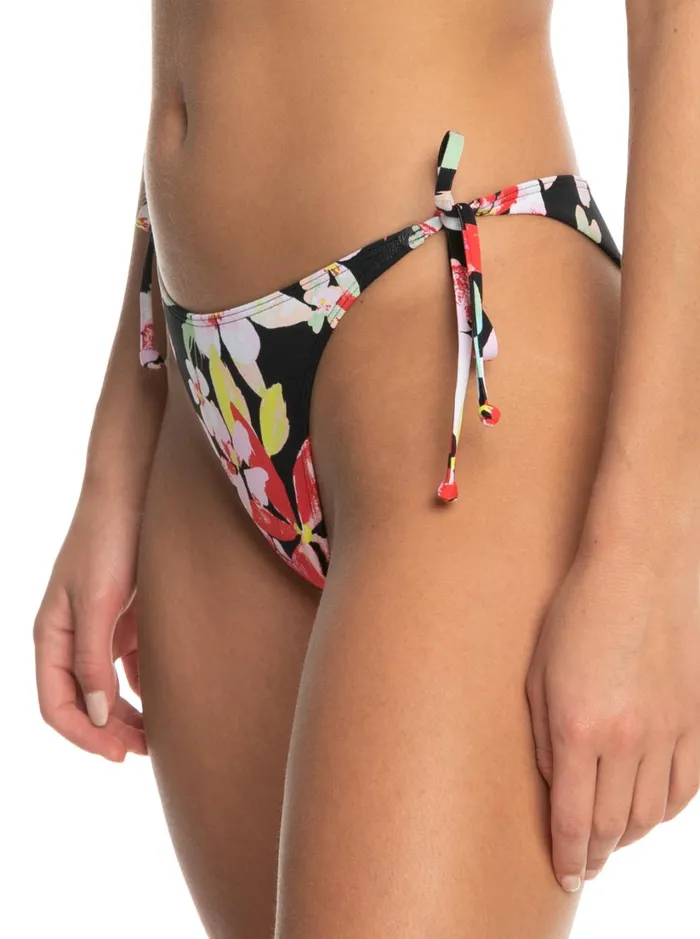 Roxy Bikini Bottoms Pants Beach Classics Tie Side High Leg Cheeky Bikini Bottoms Anthracite New Life 8211 Women