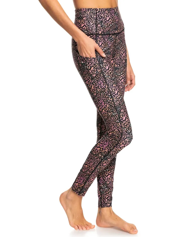 Roxy Bottoms Heart Into It Technical Leggings Antracite Animal Dust 8211 Women