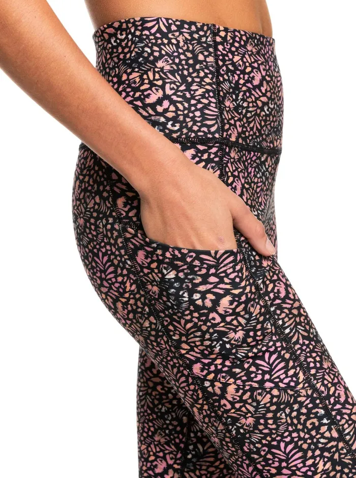Roxy Bottoms Heart Into It Technical Leggings Antracite Animal Dust 8211 Women