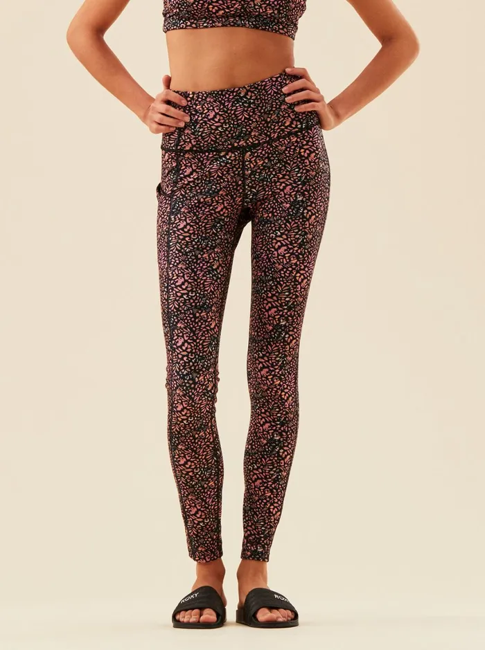 Roxy Bottoms Heart Into It Technical Leggings Antracite Animal Dust 8211 Women