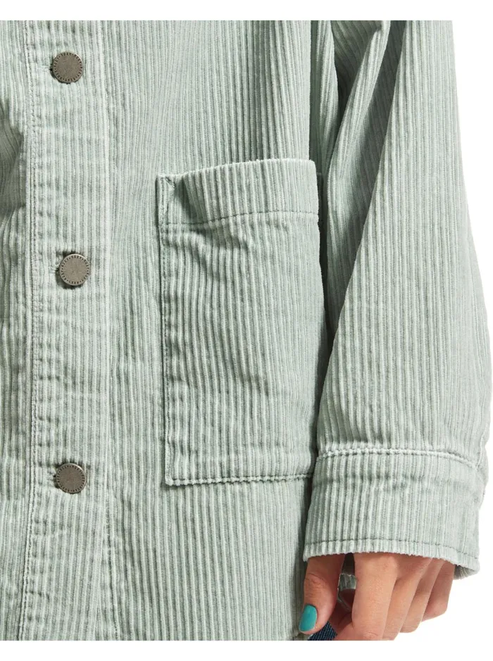 Roxy Jackets Kick Back Washed Corduroy Long Sleeve Shirt Blue Surf 8211 Women