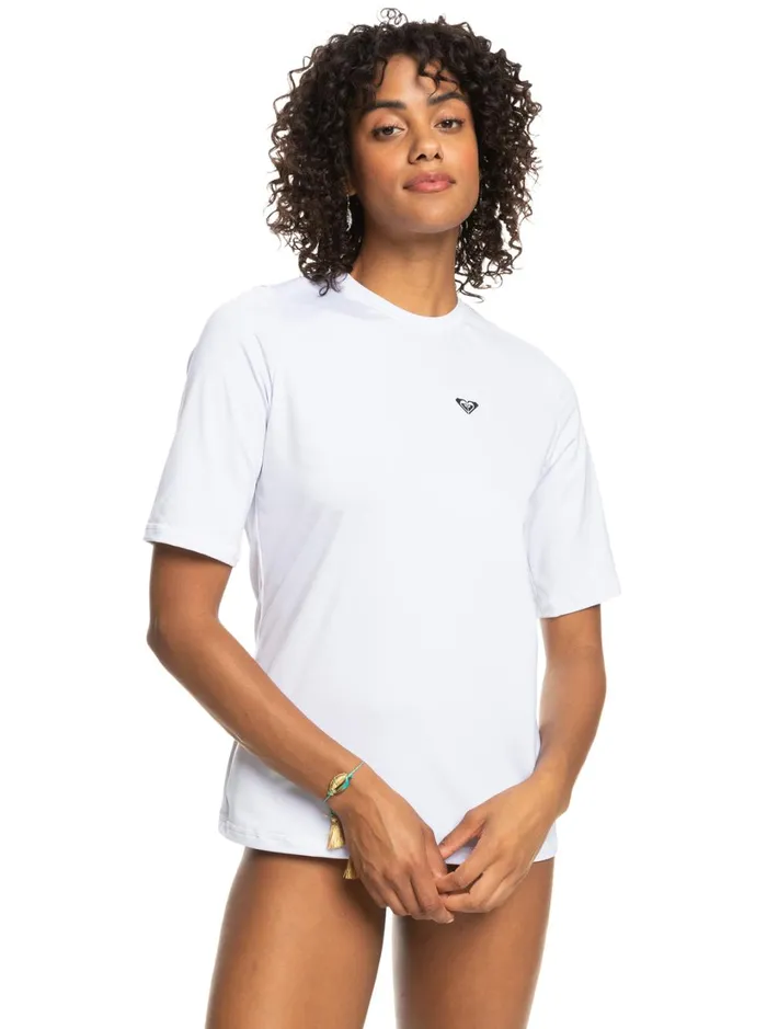 Roxy Rashguards New Enjoy Waves Short Sleeve UPF 50 Surf TShirt Bright White 8211 Women Roxy Rashguards New Enjoy Waves Short Sleeve UPF 50 Surf TShirt Bright White 8211 Women