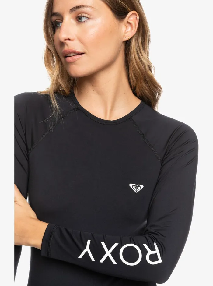 Roxy Rashguards New Essentials Long Sleeve OnePiece Swimsuit Anthracite 8211 Women