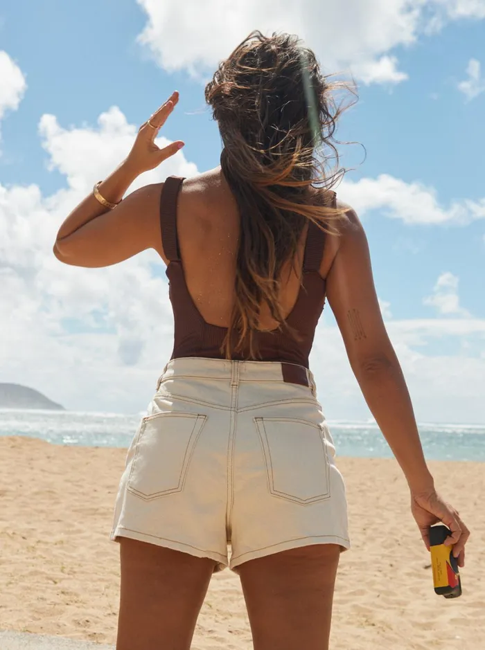 Roxy Shorts Chlo Natural Denim Shorts Natural 8211 Women