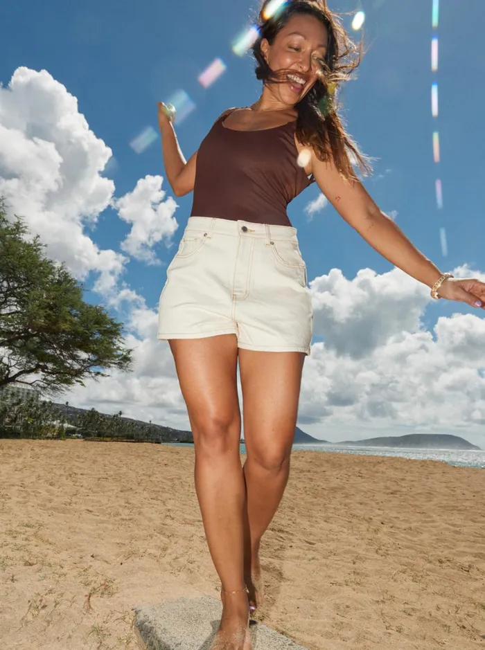 Roxy Shorts Chlo Natural Denim Shorts Natural 8211 Women