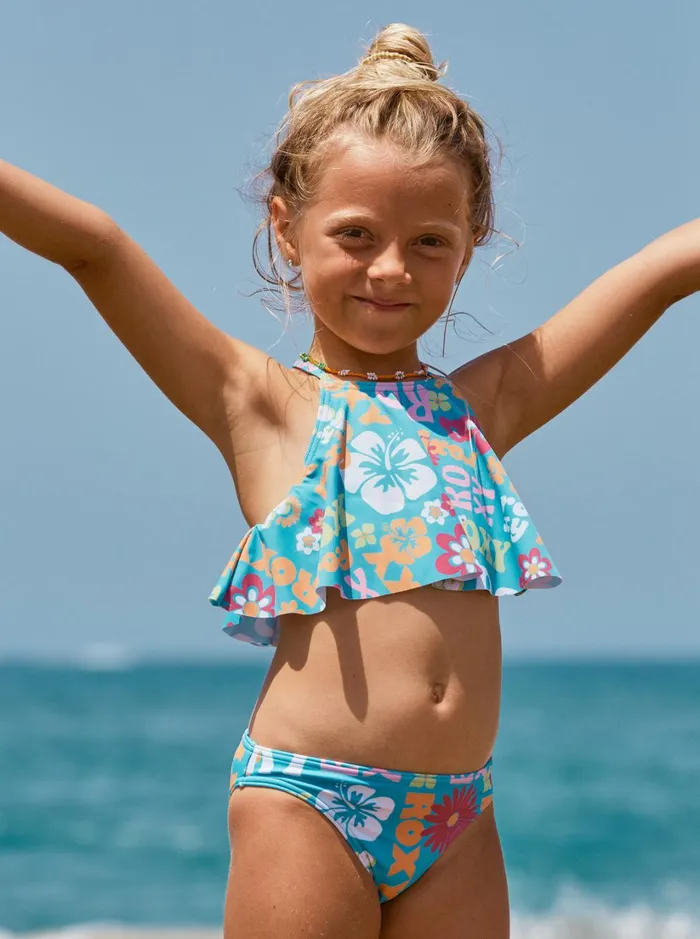 Roxy Swim Girl039s 416 Flower Vintage Power Two Piece Flutter Bikini Set For Girls Bachelor Button Groovy Girl 8211 Women Roxy Swim Girl039s 416 Flower Vintage Power Two Piece Flutter Bikini Set For Girls Bachelor Button Groovy Girl 8211 Women