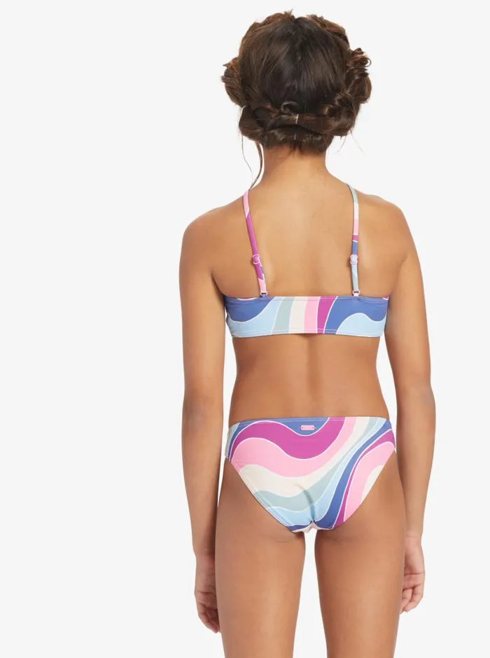 Roxy Swim Girls039 716 Vacation Memories Two Piece Crop Top Bikini Set Vivid Viola Cruz 8211 Women