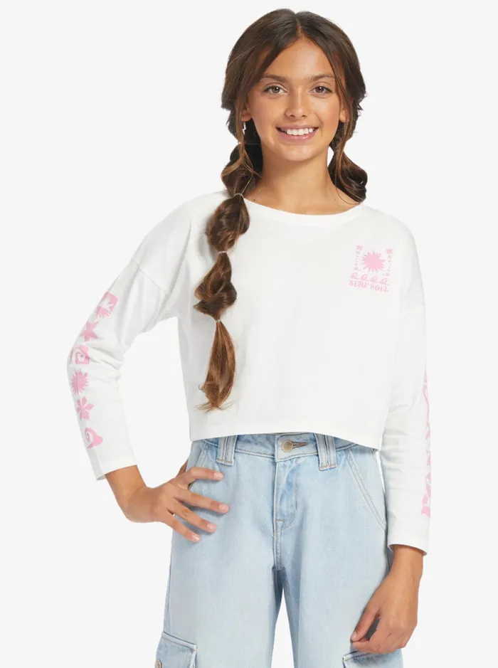 Roxy Tees and Tanks Girl039s 416 All You Never Say Long Sleeve TShirt Snow White 8211 Women