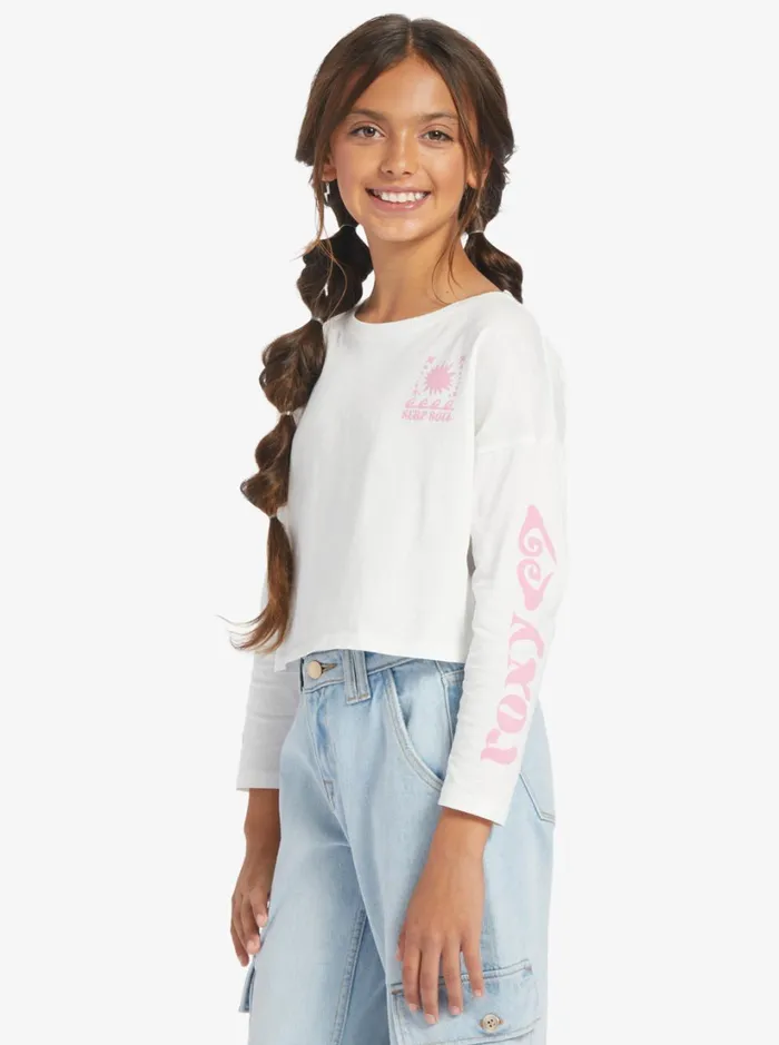Roxy Tees and Tanks Girl039s 416 All You Never Say Long Sleeve TShirt Snow White 8211 Women