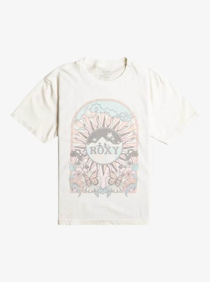 Roxy Tees and Tanks Girl039s 416 Cosmic Window Oversized Boyfriend TShirt Anthracite 8211 Women