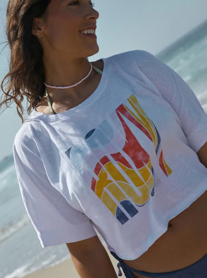 Roxy Tees and Tanks I Will Miss You Oversized TShirt Bright White 8211 Women