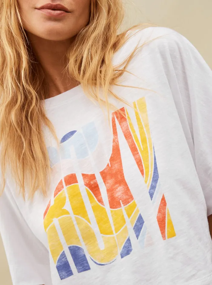 Roxy Tees and Tanks I Will Miss You Oversized TShirt Bright White 8211 Women