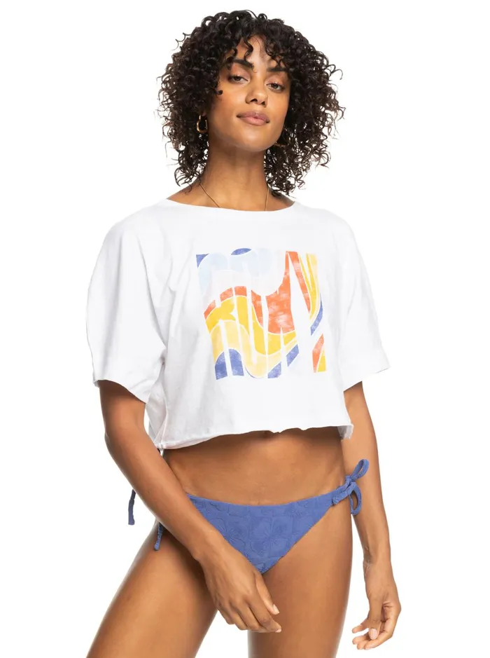 Roxy Tees and Tanks I Will Miss You Oversized TShirt Bright White 8211 Women