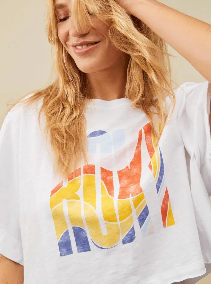 Roxy Tees and Tanks I Will Miss You Oversized TShirt Bright White 8211 Women