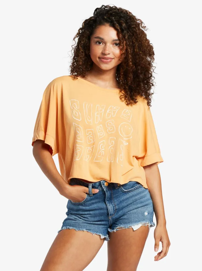 Roxy Tees and Tanks Sunny Smiles TShirt Mock Orange 8211 Women