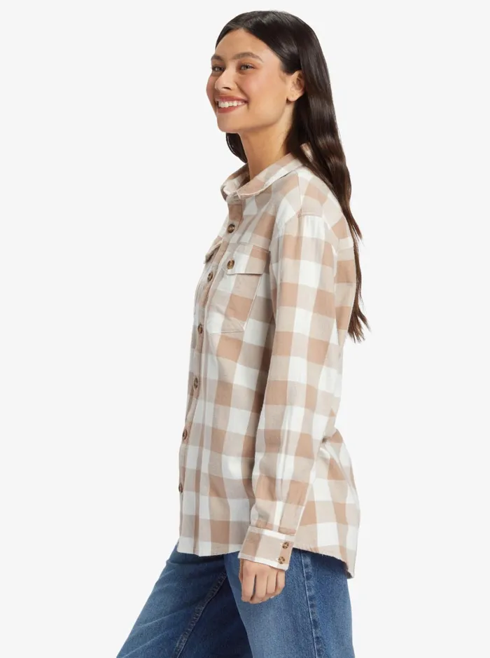 Roxy Tops Let It Go Long Sleeve Shirt Wild And Free Check 8211 Women