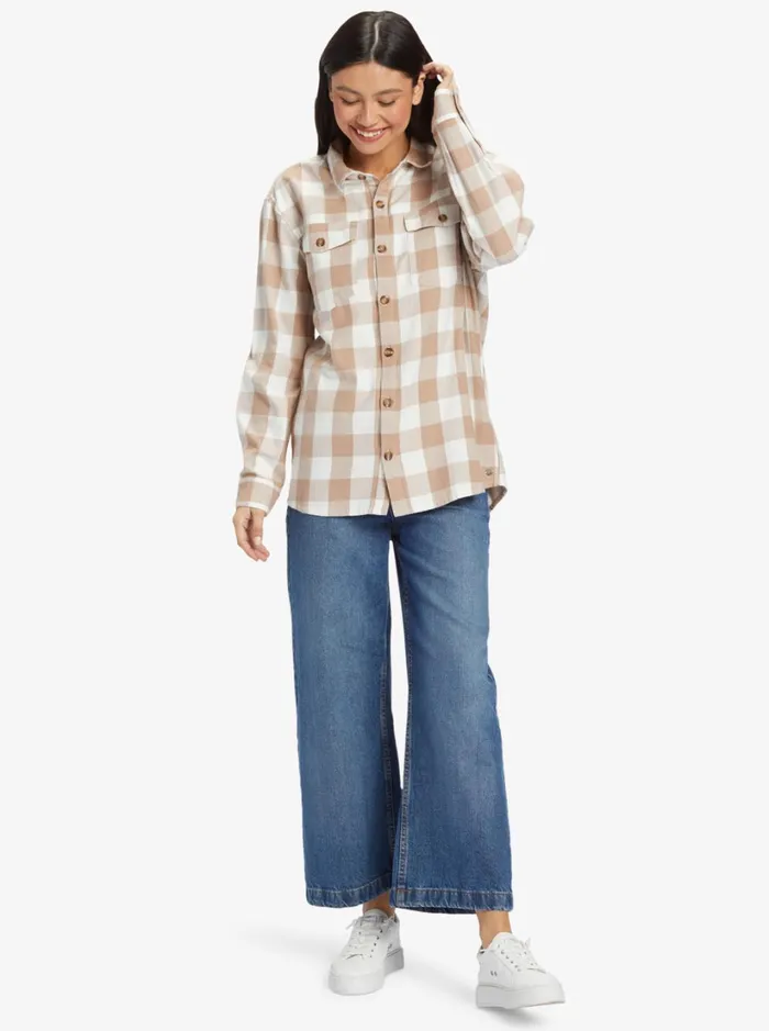 Roxy Tops Let It Go Long Sleeve Shirt Wild And Free Check 8211 Women