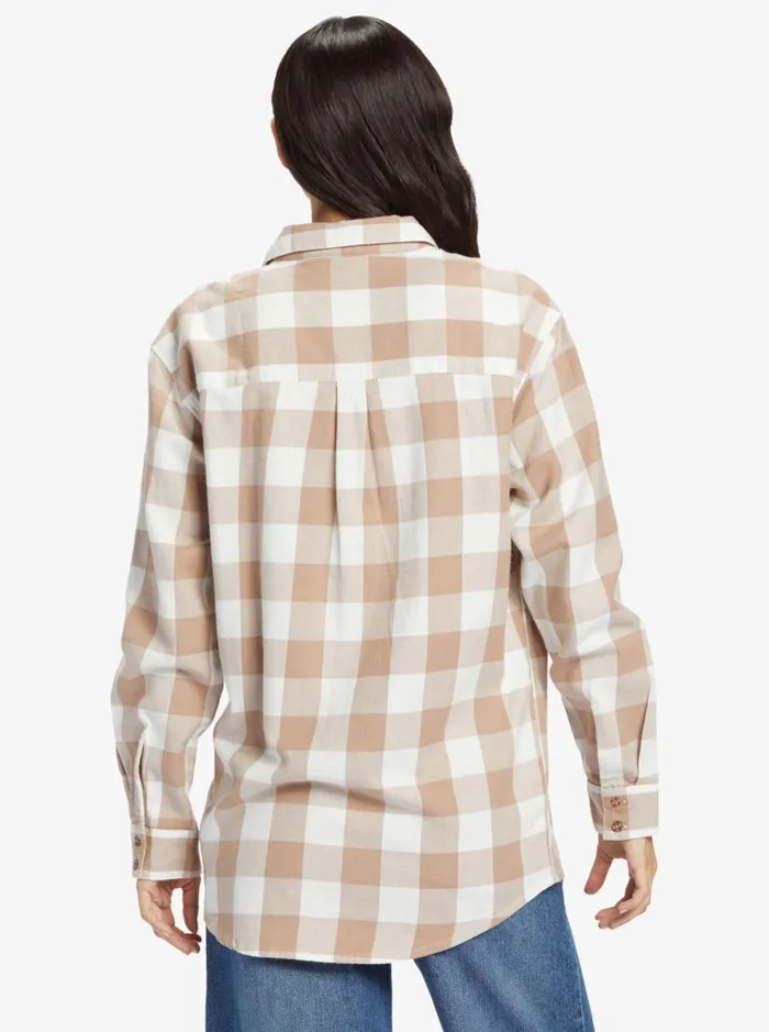 Roxy Tops Let It Go Long Sleeve Shirt Wild And Free Check 8211 Women