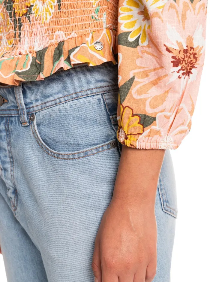 Roxy Tops Like The Sun Again Woven Off The Shoulder Top Toasted Nut Bloom Boogie 8211 Women