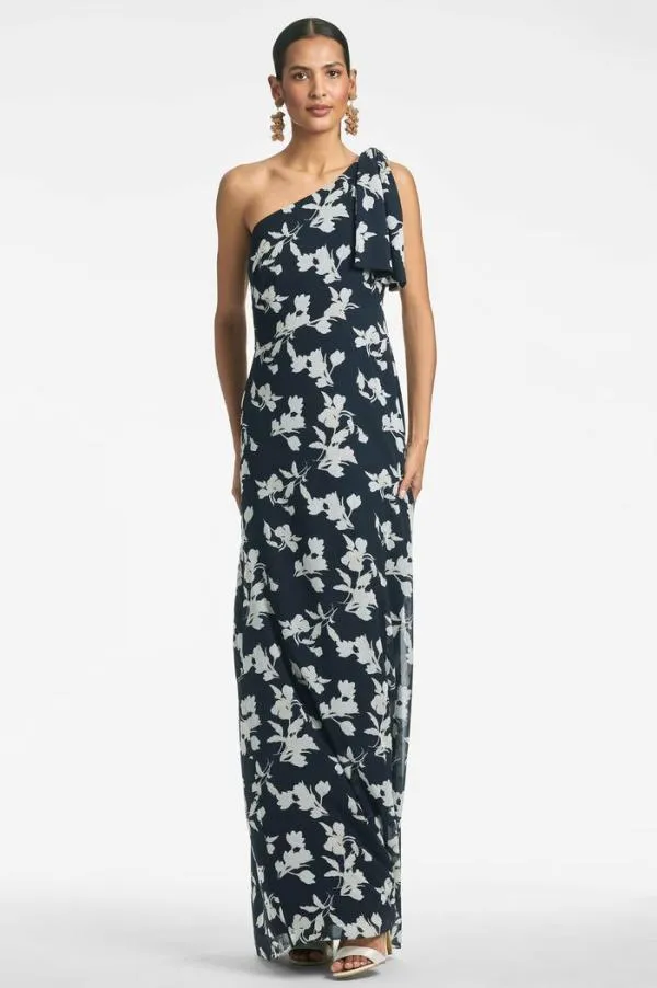 Sachin and Babi Chelsea Gown 8211 Navy Venetia Petal Navy Venetia Petal Women Plus Sizes