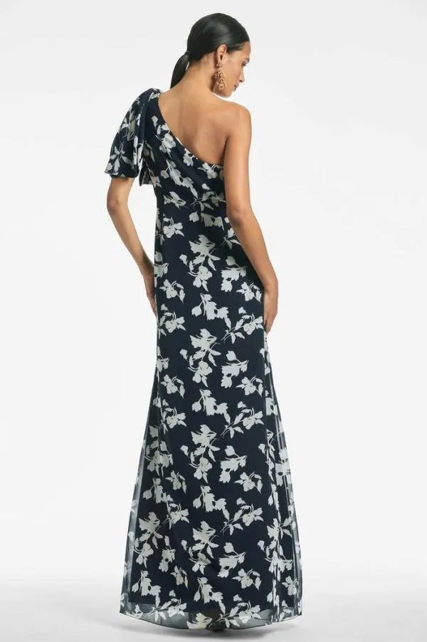 Sachin and Babi Chelsea Gown 8211 Navy Venetia Petal Navy Venetia Petal Women Plus Sizes