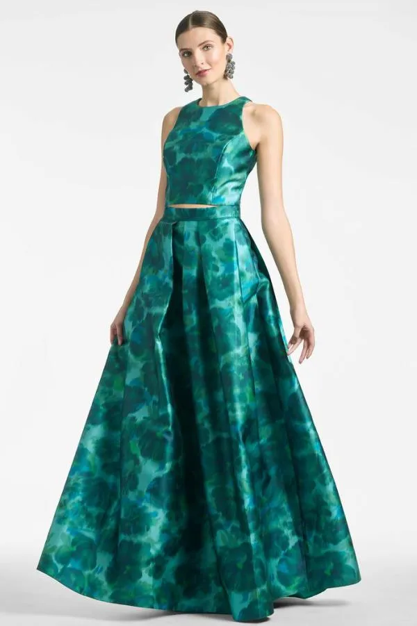 Sachin and Babi Lexie Top 8211 Emerald Watercolor Floral Emerald Watercolor Floral Women Tops and Blouses