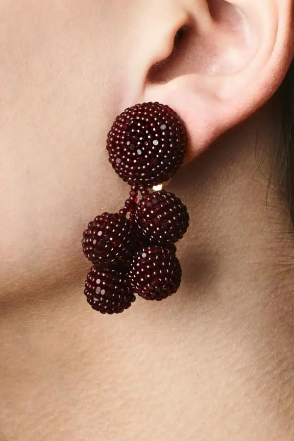 Sachin and Babi Mini Coconuts Earrings 8211 Faceted Beads Merlot Women Earrings