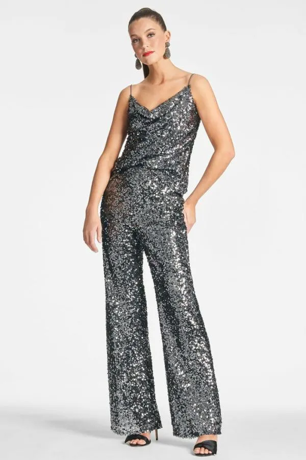 Sachin and Babi Sequin Alli Pant 8211 Gunmetal Gunmetal Women Pants and Jumpsuits
