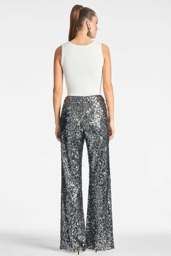 Sachin and Babi Sequin Alli Pant 8211 Gunmetal Gunmetal Women Pants and Jumpsuits