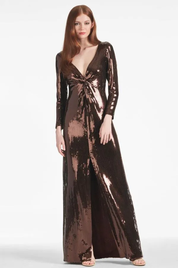 Sachin and Babi Sequin Talulla Gown 8211 Espresso Espresso Women Plus Sizes