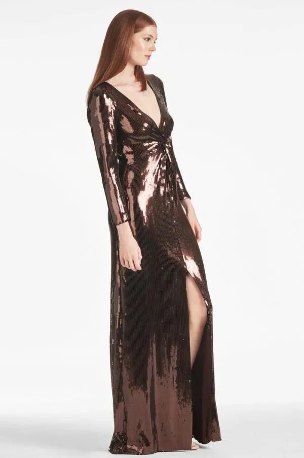 Sachin and Babi Sequin Talulla Gown 8211 Espresso Espresso Women Plus Sizes