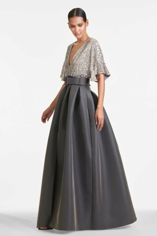 Sachin and Babi Simone Gown 8211 Charcoal Charcoal Women Plus Sizes