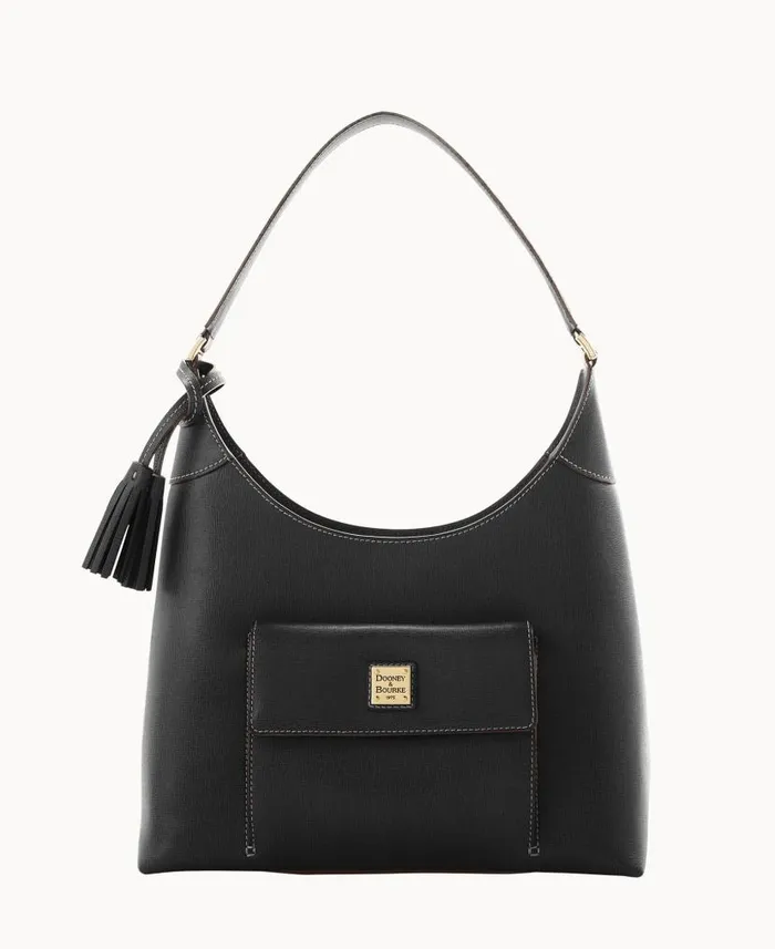 Saffiano Hobo Black Woman Dooney and Bourke Shoulder Bags