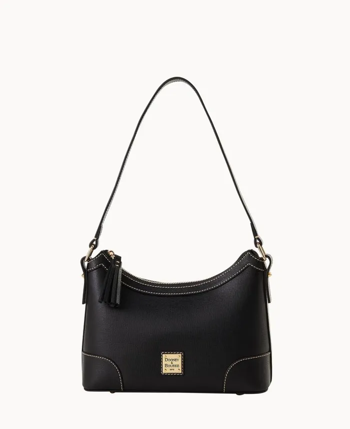 Saffiano Shoulder Bag Black Woman Dooney and Bourke Shoulder Bags