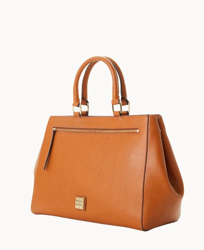 Saffiano Zip Satchel Natural Woman Dooney and Bourke Satchels Saffiano Zip Satchel Natural Woman Dooney and Bourke Satchels