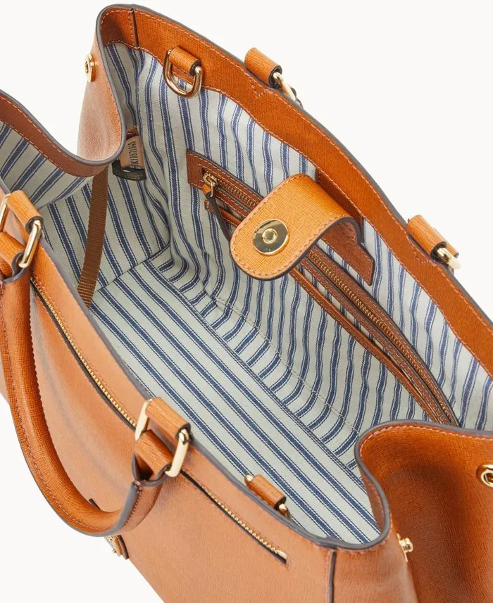Saffiano Zip Satchel Natural Woman Dooney and Bourke Satchels Saffiano Zip Satchel Natural Woman Dooney and Bourke Satchels