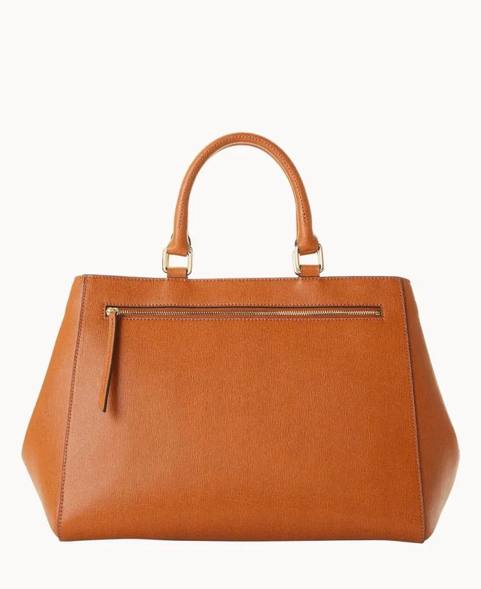 Saffiano Zip Satchel Natural Woman Dooney and Bourke Satchels Saffiano Zip Satchel Natural Woman Dooney and Bourke Satchels