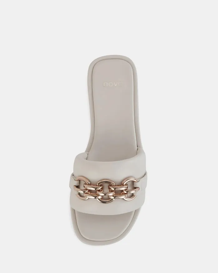 SAHERA CREAM Sandals Women Slides NOVO Shoes