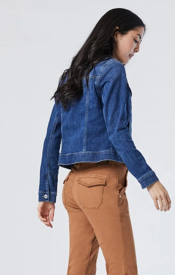 Samantha Jacket In Mid Brushed Feather Blue Women Mavi Jeans Jackets Samantha Jacket In Mid Brushed Feather Blue Women Mavi Jeans Jackets