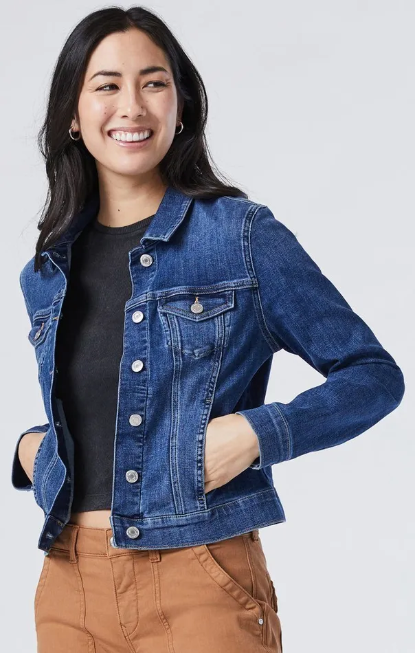 Samantha Jacket In Mid Brushed Feather Blue Women Mavi Jeans Jackets Samantha Jacket In Mid Brushed Feather Blue Women Mavi Jeans Jackets