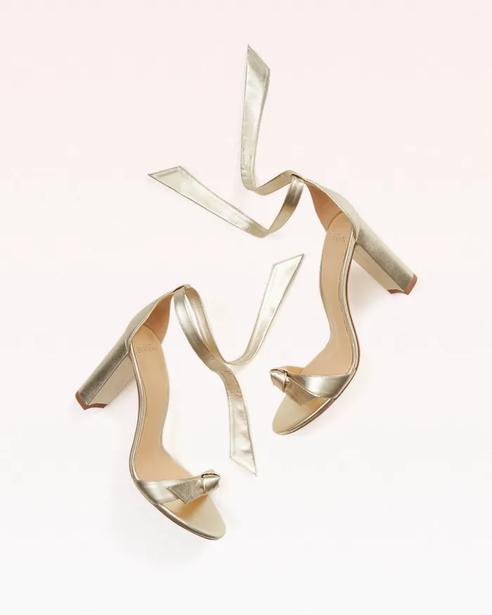Sandals Women Alexandre Birman Alexandre Birman Clarita Block 90 High Heel Sandal In Gold 8211 Gold Heels Golden