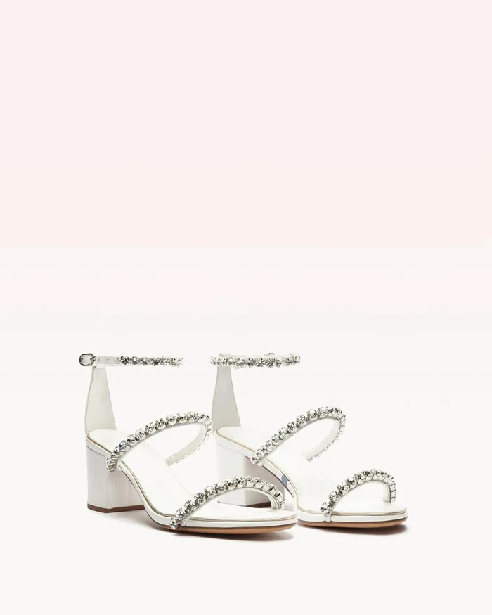 Sandals Women Alexandre Birman Block Heel Wedding Sandals 8211 Alexa Crystals Bridal 60 White 8211 Alexandre Birman Bridal White