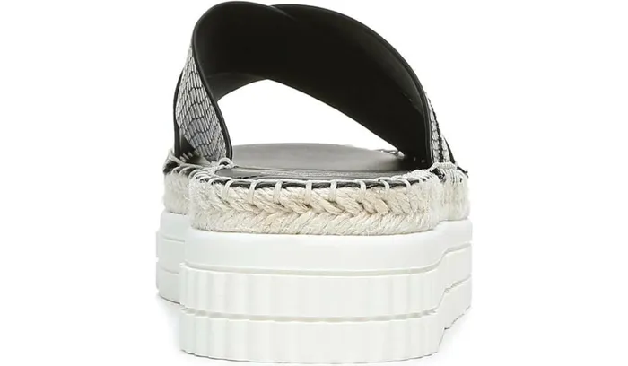 Sandals Women Franco Sarto Franco Barb Platform Slide Sandal Black Faux Leather