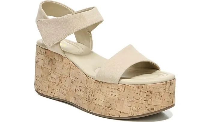 Sandals Women Franco Sarto Sarto Demi 2 Platform Wedge Sandal Sand Suede