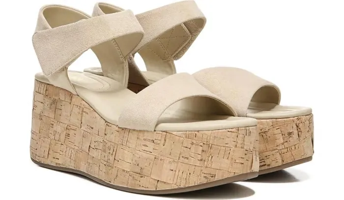 Sandals Women Franco Sarto Sarto Demi 2 Platform Wedge Sandal Sand Suede