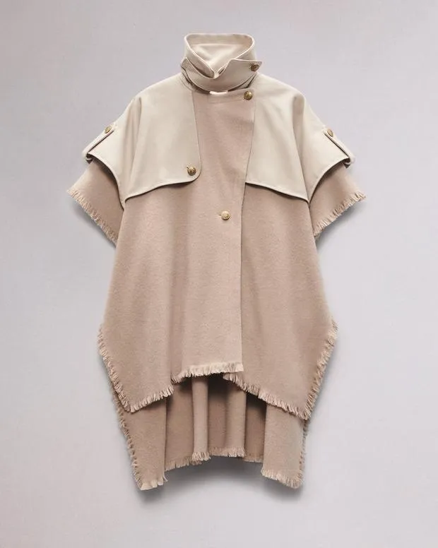 Scarves and Ponchos Women Rag and Bone Wool Trench Poncho Biscuit