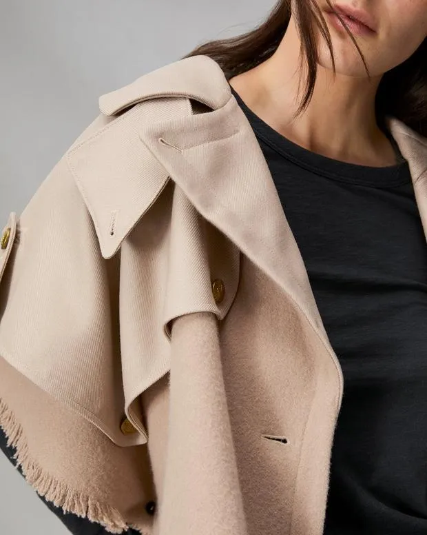 Scarves and Ponchos Women Rag and Bone Wool Trench Poncho Biscuit