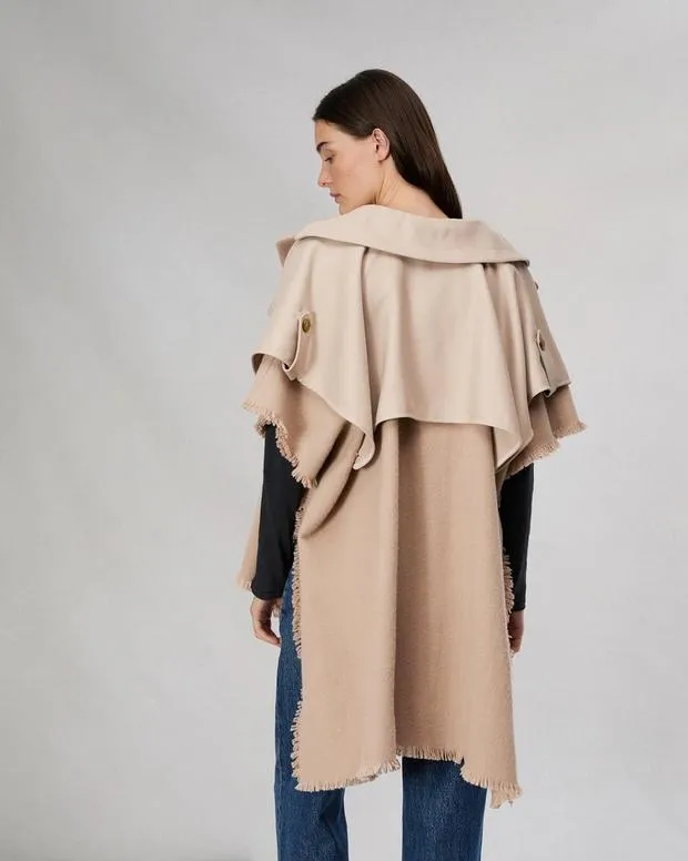 Scarves and Ponchos Women Rag and Bone Wool Trench Poncho Biscuit