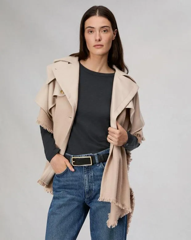 Scarves and Ponchos Women Rag and Bone Wool Trench Poncho Biscuit